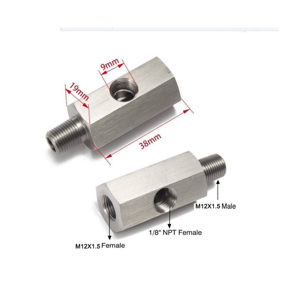 (M12*1.5) Car M14 M12 M10 1/4Npt To 1/8Npt Side Port Fuel Pressure Adapter Connector 123643777242