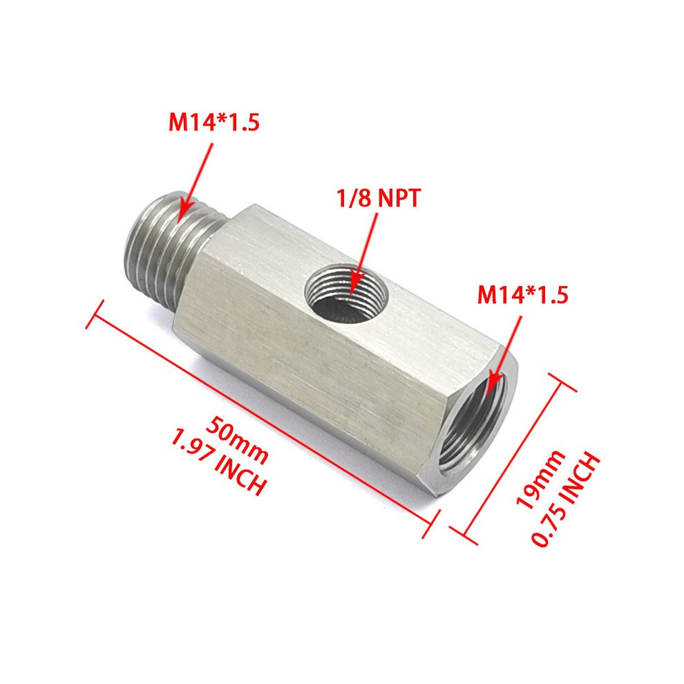 (M14x1.5) Car M14 M12 M10 1/4Npt To 1/8Npt Side Port Fuel Pressure Adapter Connector 110691684592