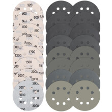 JatilEr 5 Pcs 125mm Sanding Discs Grit 1200, 8 Hole Wet and Dry Sanding Disc Round Hook and Loop Sanding Disc Orbital Sanding Discs Sandpaper for Woo
