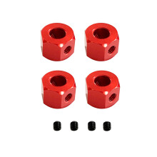 (Red) 4PCS Adapters 5MM to 12MM Metal Adaptor Kit for WPL D12 B14 B36 MN99S RC Car