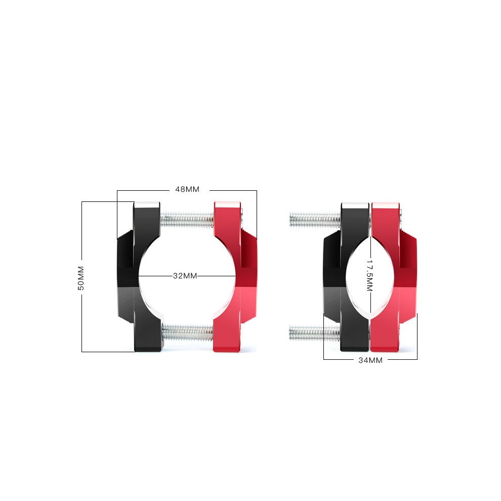 (32Mm-) Motorcycle Turn Signal Spot Head Fog Mount Bracket Holder Fork Clamp Red/Light 110691664112