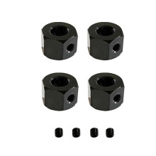 (Black) 4PCS Adapters 5MM to 12MM Metal Adaptor Kit for WPL D12 B14 B36 MN99S RC Car