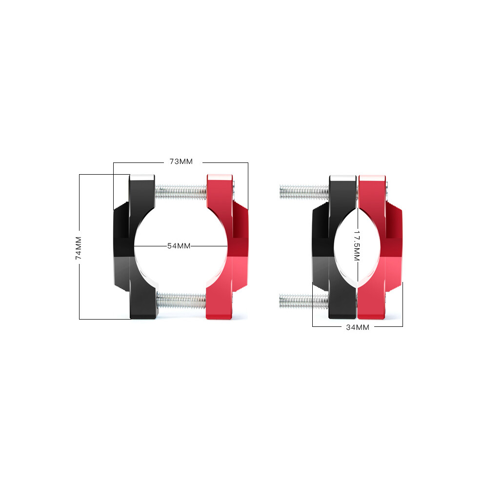 (54Mm-) Motorcycle Turn Signal Spot Head Fog Mount Bracket Holder Fork Clamp Red/Light 110691664136