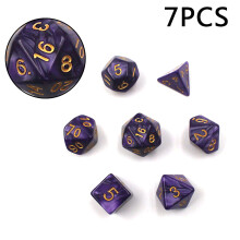 7PCS D4/D6/D8/D10/D12/D20/D10% Purple Polyhedral Dice For DND RPG MTG Board Game