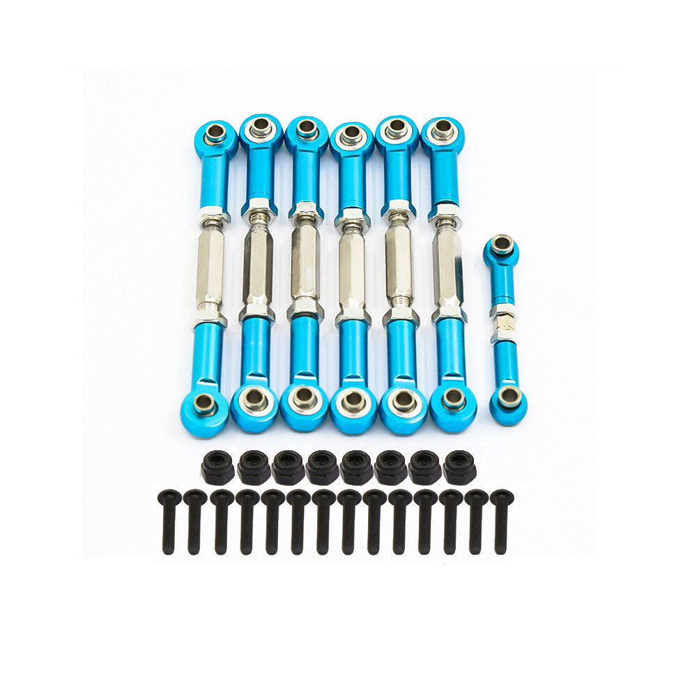 (Blue) 7Pcs Anodized Aluminum Turnbuckles Steering Linkage Pull Rod For Trxxas Slash 2Wd Rc Car Blue 115295410455