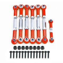 (Red) 7PCS Adjustable Linkage Pull Rod Servo Link Upgraded for TRXXAS SLASH 2WD RC Car