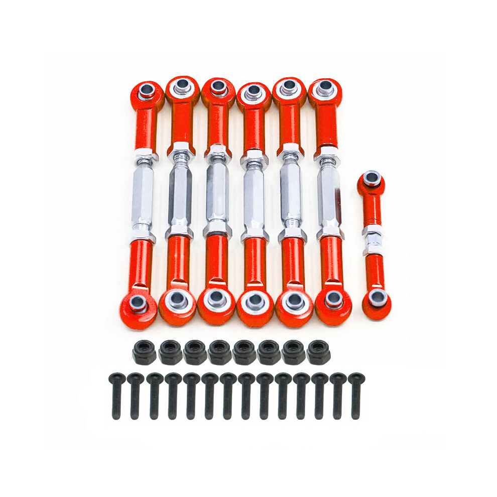 (Red) 7Pcs Adjustable Linkage Pull Rod Servo Upgrade For Traxxas Slash 2Wd Rc Car Red 113121627367