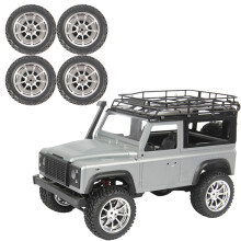 4PCS Rubber Tires w/ 12MM Metal Hex Brake Disc Wheel Rim Adapter for WPL D12 RC Car