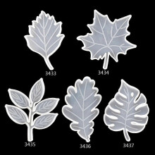 5Pcs Resin Irregular Leaf Storage Tray Moulds Silicone Agate Coaster Molds Glossy Pendant Molds for Making DIY Crafts Multicolor