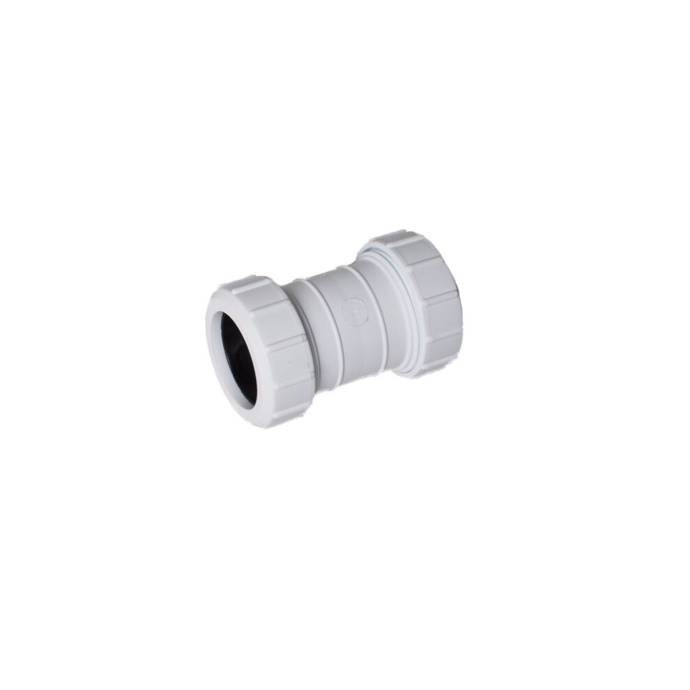 Merriway Bh02913 Waste Compression Straight Connector, 40Mm, White 5051226571312
