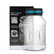 (AU) Electronic Counting Piggy Bank US Dollar Euro Pound Sterling Canada Australia 1.5L Bucket Transparent Piggy Bank