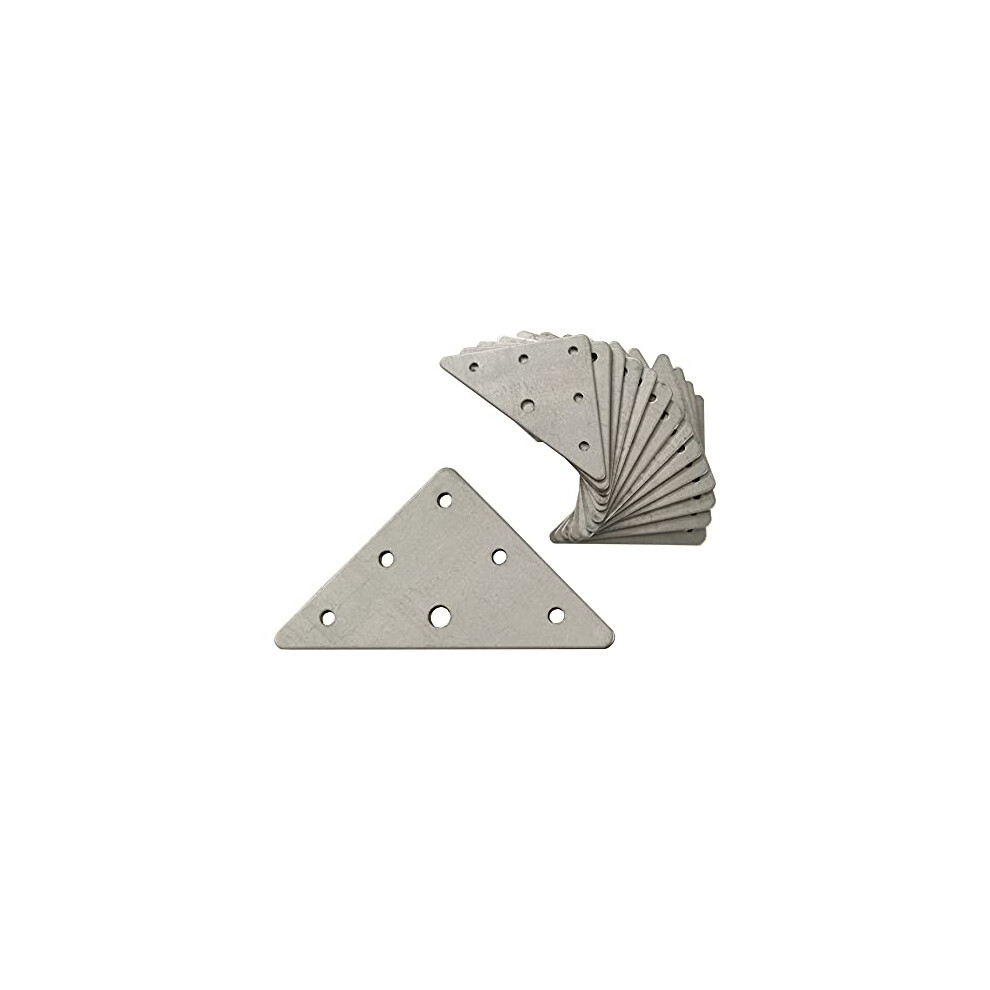 Omideas 15 X Corner Bracket (70 X 70 X 1.5) Flat Triangular Wood Metal Galvanised Fixing Plate Brace Connector 5051226568695
