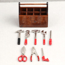 1 Set Dollhouse Miniature Toolbox Alloy Repair Tools Kit 1:12 Scale Accessories