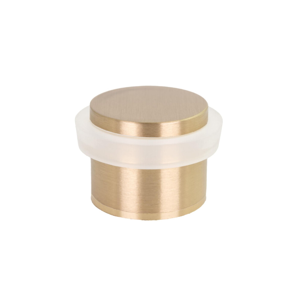 Evi Herrajes | Adhesive Door Stop With Threaded Base | Ã24X21mm | Solid Brass Matte Finish | White Rubber | Includes Screw | I-191/24-Bdual-Mt 5728695346085