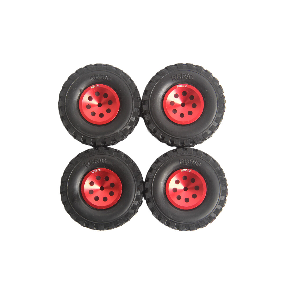 (Red) 4Pcs Wpl D12 Metal Wheel Hub Tires Kit For 1/10 Wpl D12 Drift Mini Truck Rc Car Red 110691696847