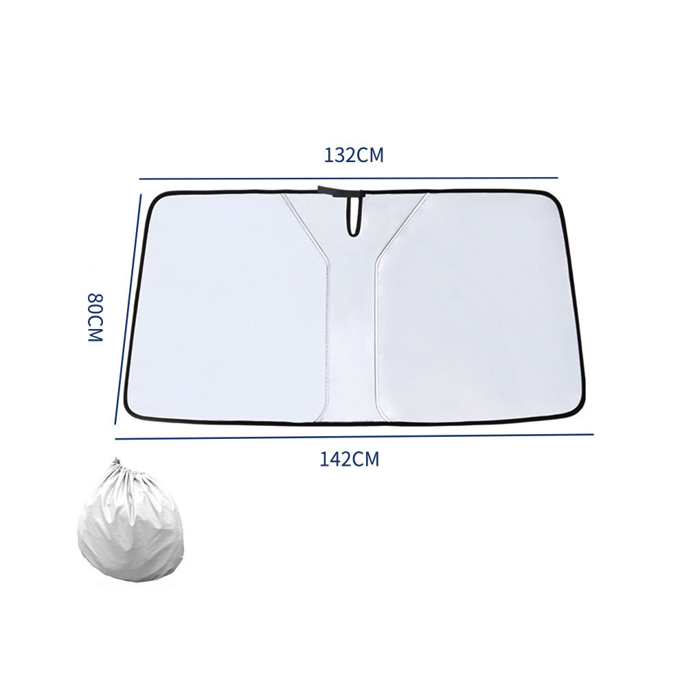 (Large Size) Foldable Car Shield Cover Visor - Uv Block For Front & Rear Windshield Sun Shade 113121313253