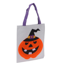 Halloween-spand, slik-eller-trick-or-treat-poser til børn, foldbar Halloween-slikspand, græskarspand med håndtag, broderidesign, slikkurv Halloween