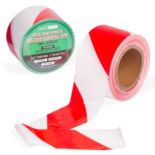 Red and White Non-Adhesive Barrier Tape 250m(820 ft) x75mm (2.95inch)-Hazard Tape Plastic Barrier Fencing - Danger Zone Crime Scene Tape