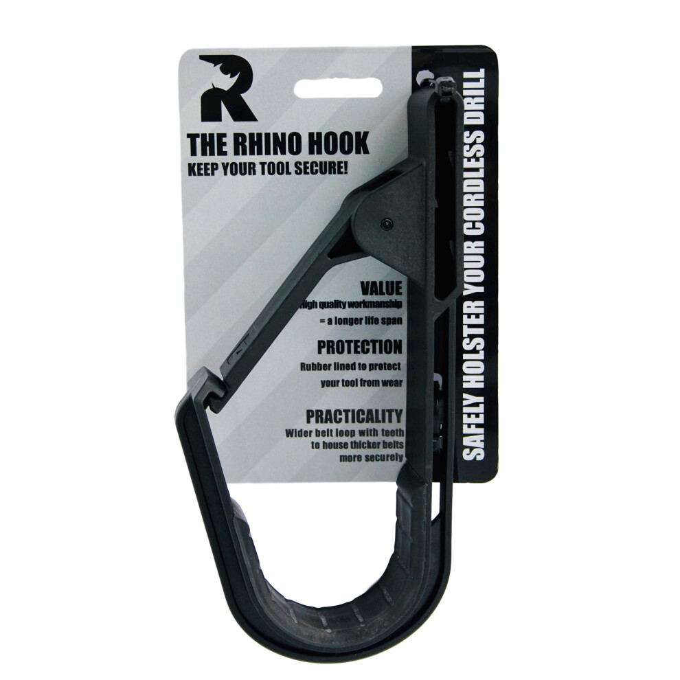 The Rhino Hook Universal Tool Belt And Cordless Drill Impact Wrench Holder Â Holster Alternative To Pouch (With Clip) 5051226570025