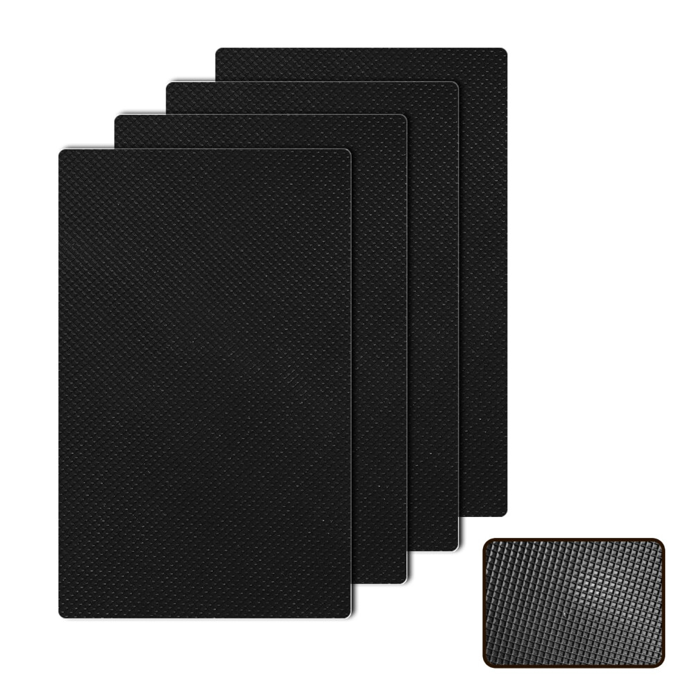 4 Pcs Enhanced Cuttable Rubber Grip Tape Ultra-Thin Strong Adhesive Non-Slip Sheets Waterproof Anti-Vibration Heat Resistant Pads For Diy 5051226576744