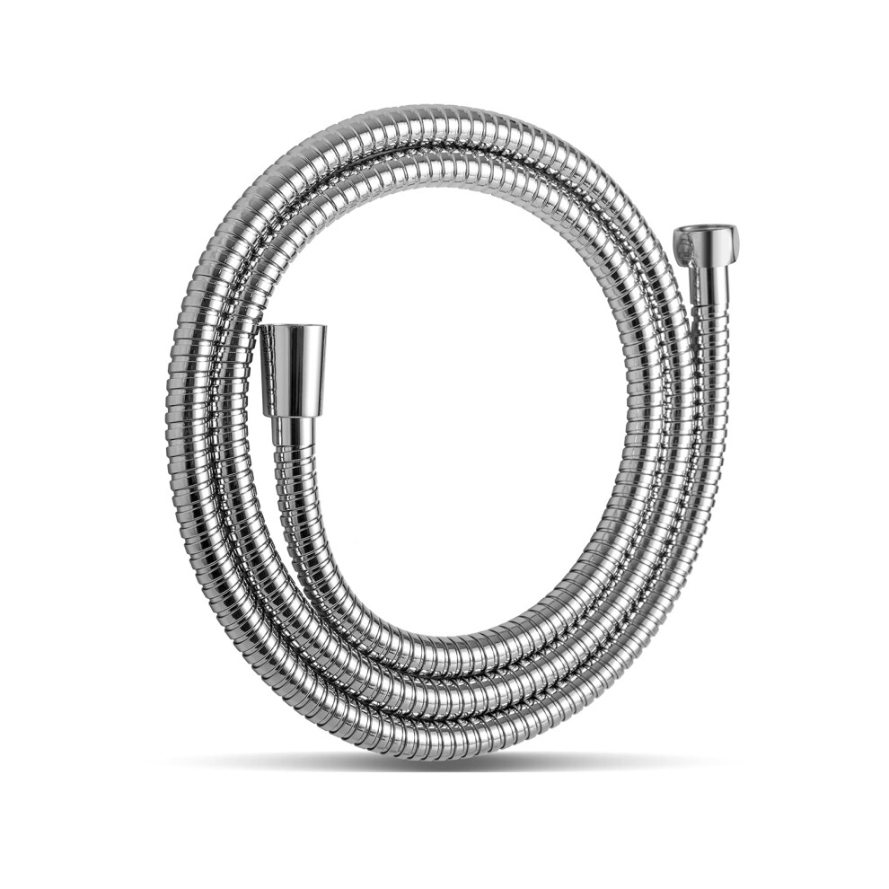 Offo Shower Hose 2M,Stainless Steel Replacement High Pressure Shower Pipe Anti-Kink Shower Hose For Bath Taps Chrome 5051226603570