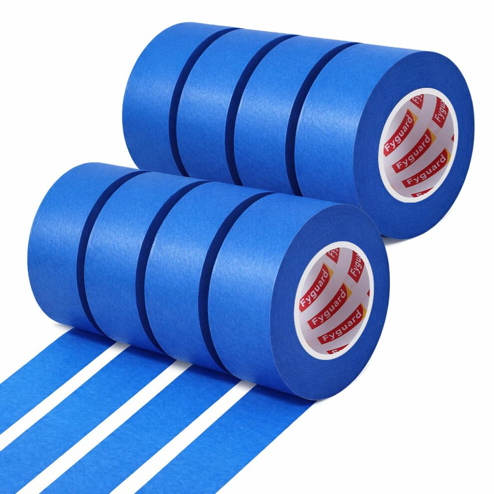 Fyguard 8 Rolls Painters Tape, 24Mm X 50M Blue Decorating Tape Masking Tape For Painting Uv Resistant For Edge Treatment Color Separation Renovations 5051226575600