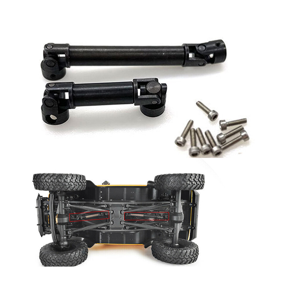 2Pcs Metal Drive Shaft Front+Rear Driveshaft For Axial Scx24 90081 1/24 Rc Car 110691697547
