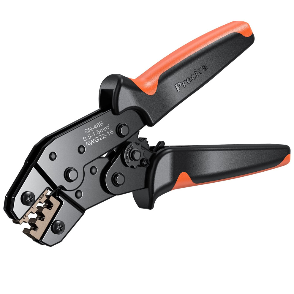 Non Insulated Crimping Tool, Preciva 0.5-1.5Mmâ²/22-16 Awg Crimping Tools, With Ratchet Machanism, Perfect Crimping For Electronic Jobs 5051226561603