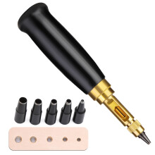 ENCHOL Adjustable Japanese Screw Hole Punch, Leather Screw Punch, Automatic Belts Punch with 5 Punches, Used for DIY Craft Sewing Leather Punching