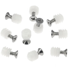 100 PCS Plastic Hinge Dowel Inserts with Screws,Hinge Expansion Dowels