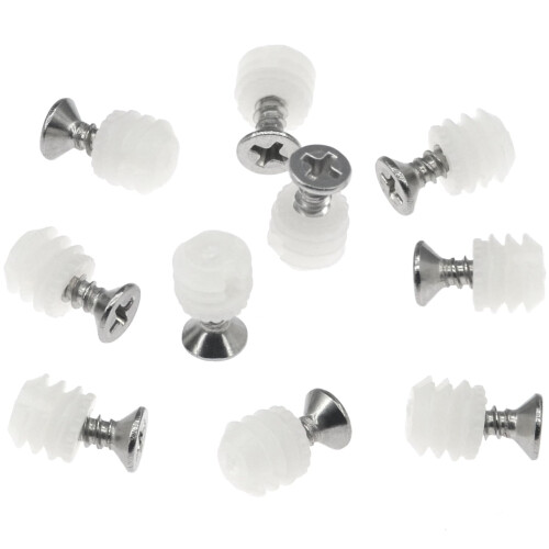 100 PCS Plastic Hinge Dowel Inserts with Screws,Hinge Expansion Dowels