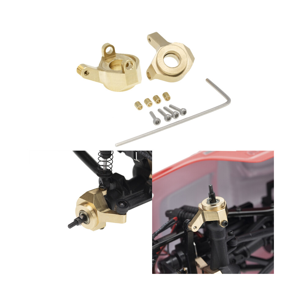 Brass Front Steering Knuckle Set For 1/24 Axial Scx24 90081 Rc Car Upgrade Parts 413590154129