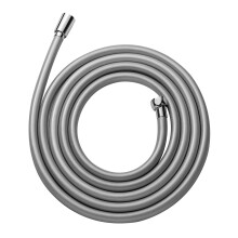 OFFO 3m PVC Universal Smooth Shower Pipe with High Pressure Shower Hose Washer for Bath Taps Replacement Silver
