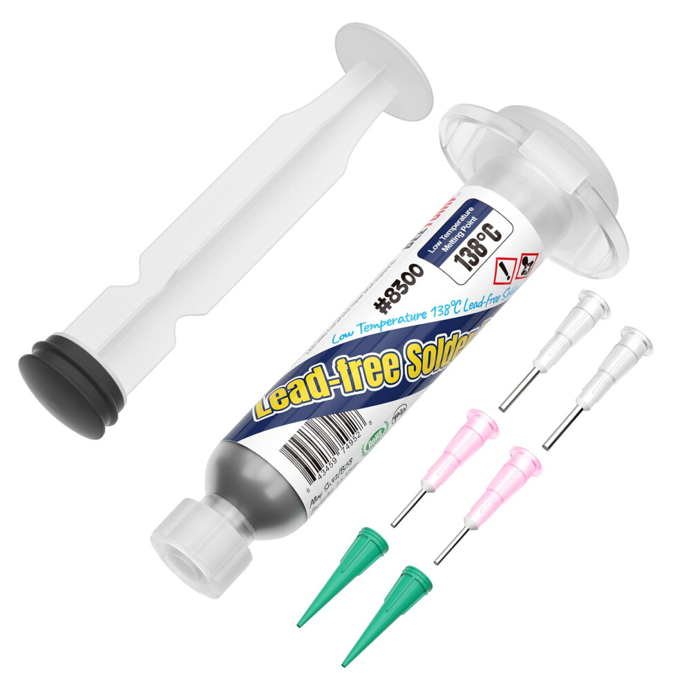Beeyuihf Lead Free Solder Paste Sn42/Bi58, No Clean Smd Solder Paste 138C 281F Melting Point (1.05Oz/30G) 5051226575983