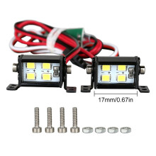 (17mm) Dual-Row Spotlight Roof Lamp Strobe LED Light Kit For SCX10 TRX4 D90 1/10 RC Car