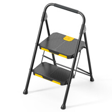 KINGRACK 2 Step Ladder, Sturdy Steel Step Stool with Safe-Lock Design, Handrail, Anti-Slip Wide Pedals, Folding Portable Ladder for Multi-Purpose