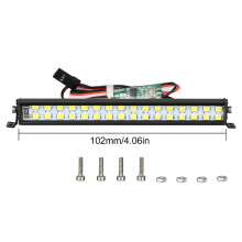 (102mm) Dual-Row Spotlight Roof Lamp Strobe LED Light Kit For SCX10 TRX4 D90 1/10 RC Car