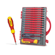 Insulated Screwdriver, HOUSERAN 26 Pcs Screwdriver Set, Magnetic Tip Electrician Tools Kit with Case, Screw Driver with Interchangeable Blades