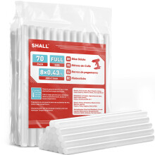 SHALL Full Size Hot Glue Sticks, 0.43” Dia x 8” Long(11mm x 200 mm)70-Pack Clear Hot Melt Glue Gun Sticks for All-Temp Glue Guns