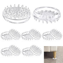 ADERTOS 12 Pack Spiked Caster Cups Clear Furniture Castor Cups Round Carpet Protectors Cups Non Slip Carpet Savers Floor Carpet Protectors for Sofas