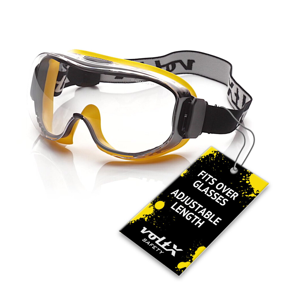 Voltx Defender Ultra Indirect Ventilated Safety Goggles, Clear Lens With Snug Fitting Seal And Buckle Adjustable Headband, Ce En166bt 5051226569579