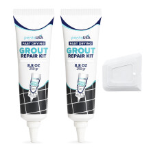Grout - Ready Mixed Grout Reviver - Fast Drying, No Sealer Required, Perfect for Bathroom, Shower and Kitchen + Mould Protection - 2 Pack / 500g