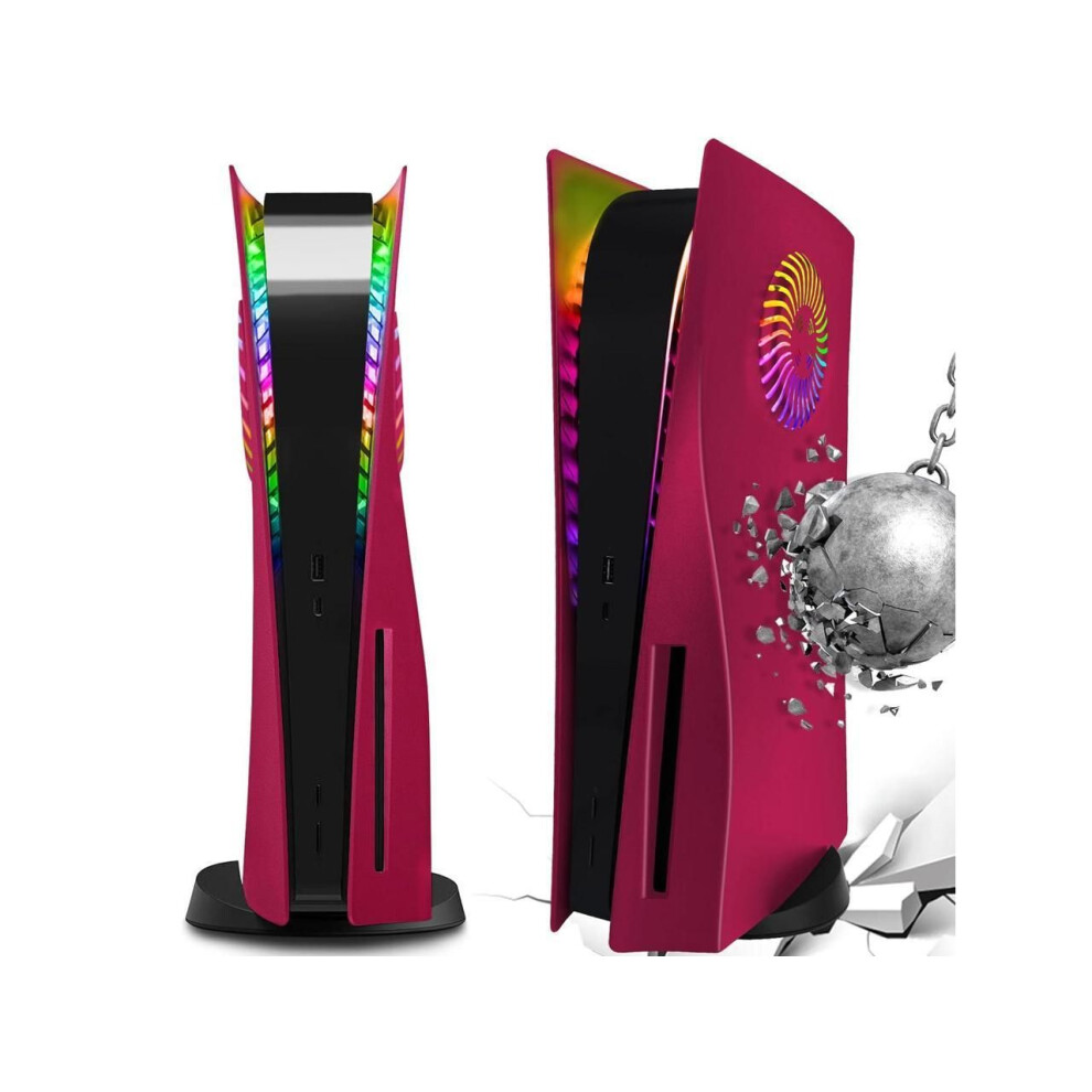 Cover Plates With Rgb Strip For Playstation 5 Disc Version And Cooling Vent, Ps5 Faceplate Ps5 Accessories Bundle Console Skin Shell Custom With Light 609808384260