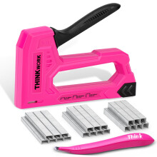 THINKWORK Light Duty Staple Gun for Wood, Wall Stapler with 1600 Staples and Remover Set, Upholstery Staple Gun for Display Boards, Carpentry, Crafts