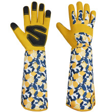Ainiv Long Gardening Gloves - Thorn Proof, Protective, Lightweight - Yellow, Large