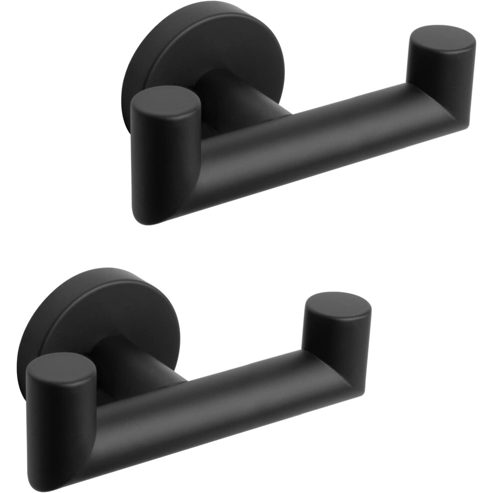 Qniiaed 2 Pcs Double Door Hooksï¼Bathroom Towel Hooks Screw In Sus 304 Stainless Steel Heavy Duty Robe Coat Hooks Wall Mounted For Bedroom Or Kitchen 5001210879535