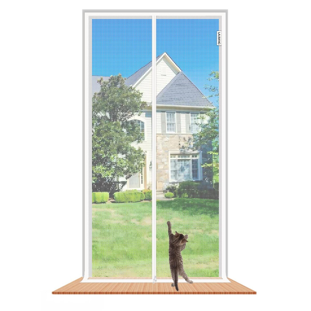Laijiang Reinforced Cat Screen Door, 90X210cm Thickened Cats Resistant Mesh With Zipper Closure, Keep Cats In & Bugs Out 5051226570568
