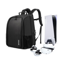 Travel Backpack for PS5 & PSVR2, DIY Space Carry on Backpack for PS5, PSVR2 and Other Accessories, Extra Large Carrying Case fits for 15.6" Laptop and