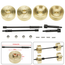 Brass Wheel Hub 6mm Widen Counterweights +Axle For Axial SCX24 90081 1:24 RC Car