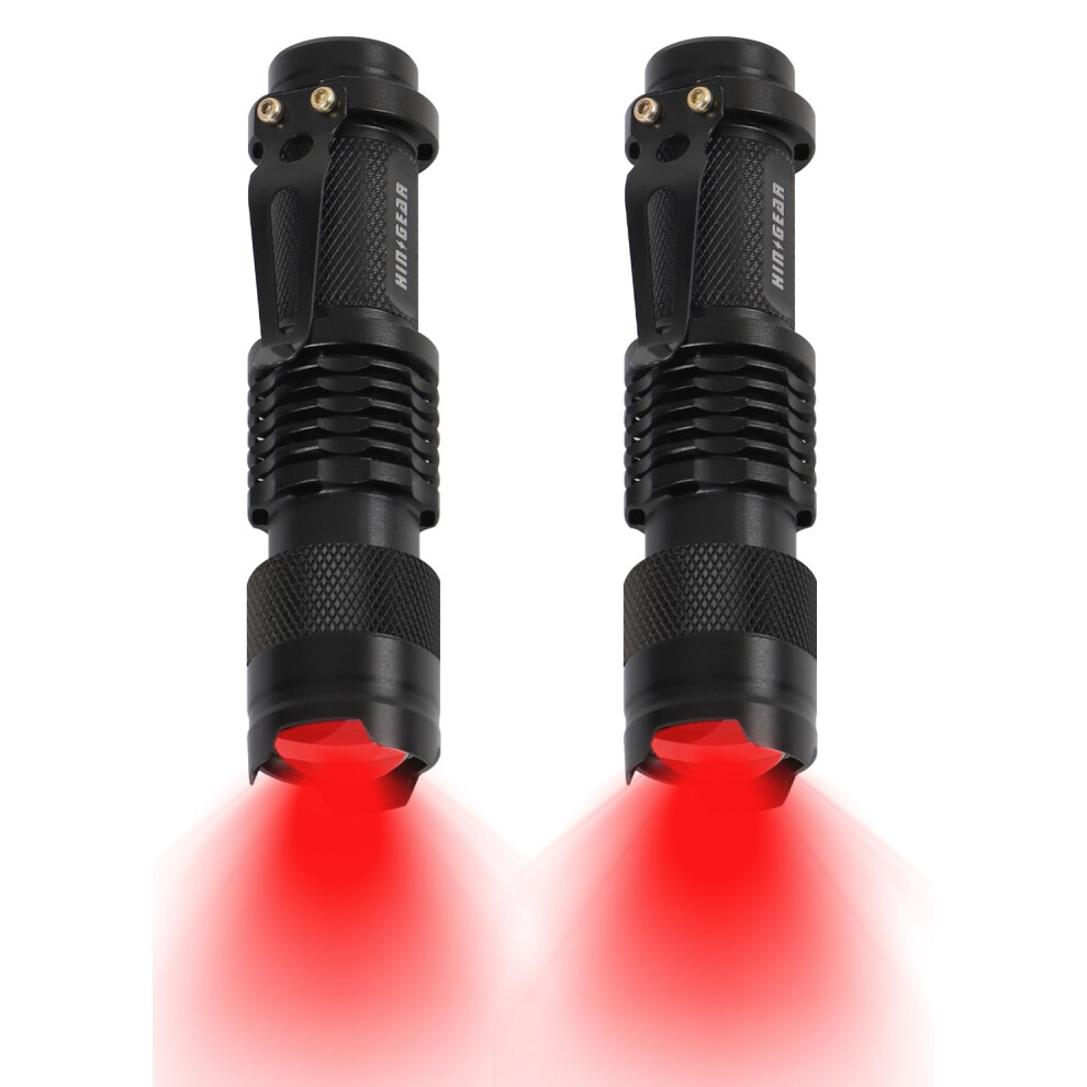 Hinsgear 2 Pack Led Red Light Torch Single Mode Torch 1 Mode Hand Flashlight Scalable Red Light Torches For Astronomy, Animal Observation 5051226613180
